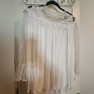 New POL Elegant White embroidered Lace Blouse